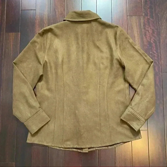 Urban Cotton Western Shirt Faux Suede Long Sleeve Button Front Brown Large - Picture 15 of 16